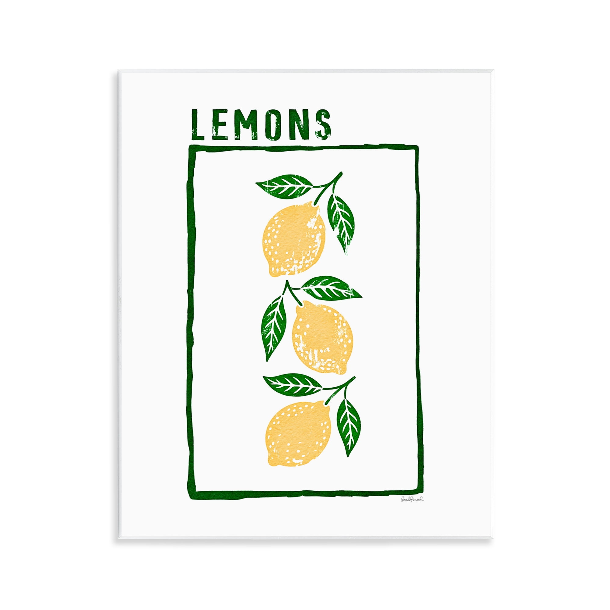 Stupell Industries Tasty Summer Lemons Wall Plaque Art, design by Amanda Greenwood