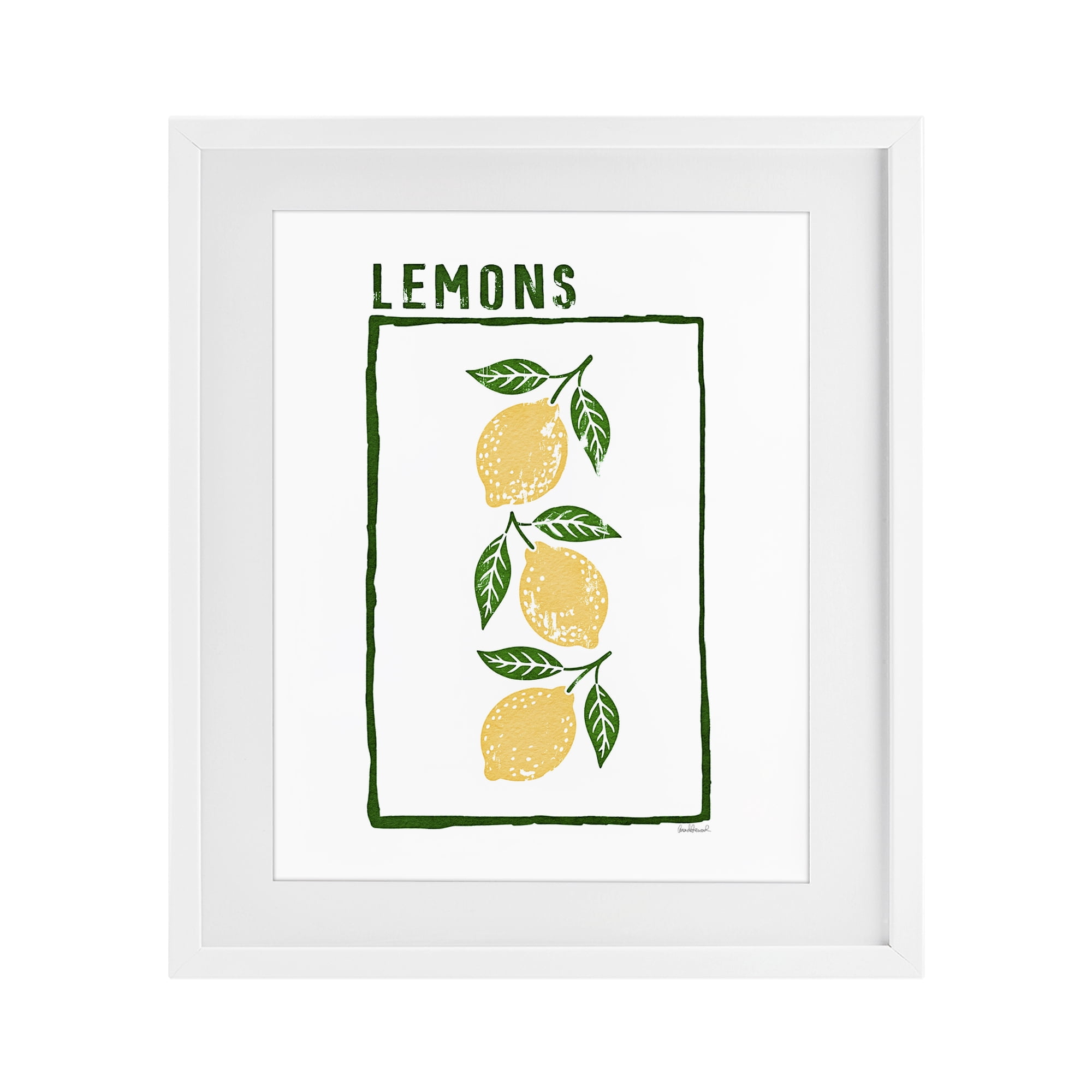 Stupell Industries Tasty Summer Lemons White Framed Print Under Glass, design by Amanda Greenwood