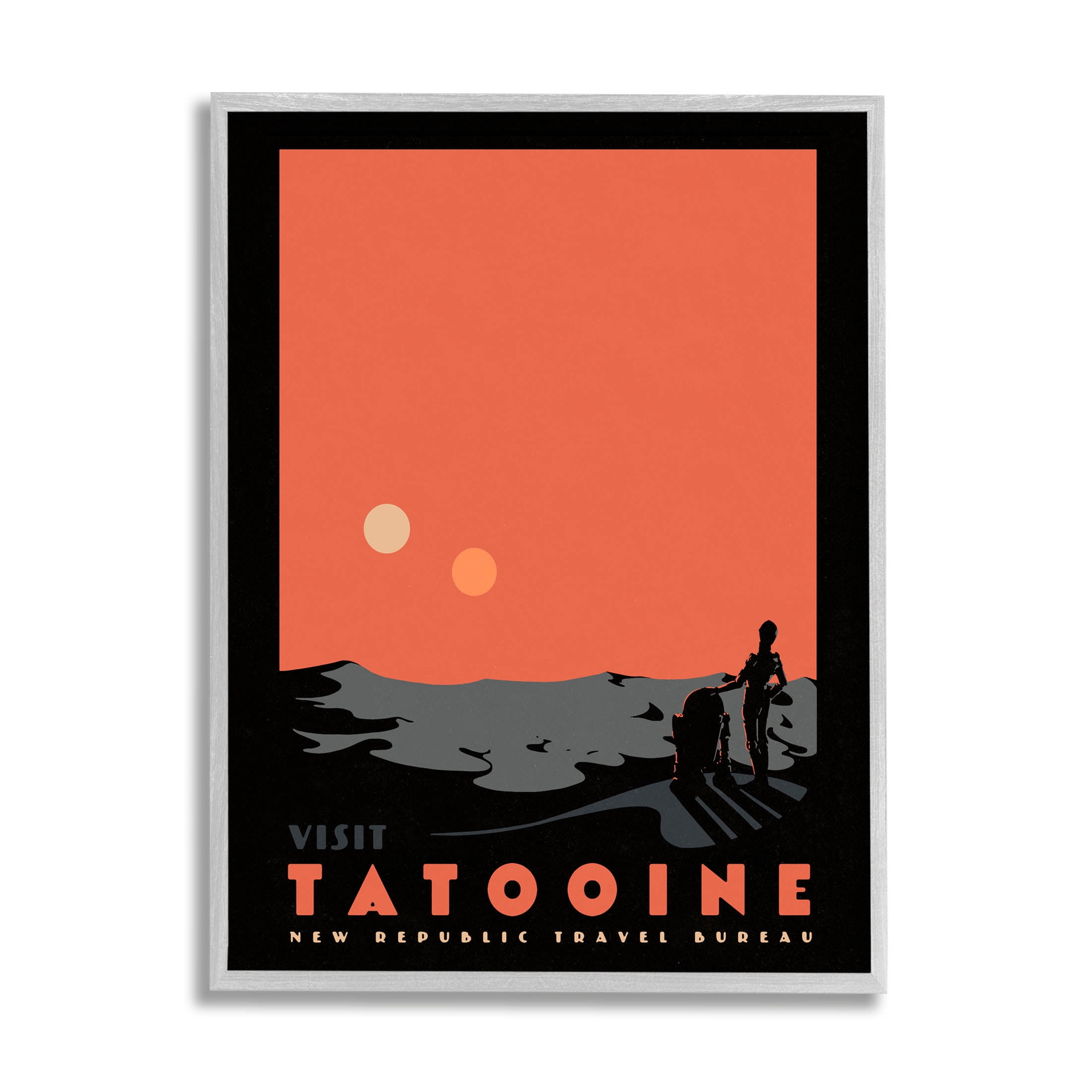 Stupell Industries Tatooine Vast Science Fiction Land Graphic Art Gray Framed Art Print Wall Art, Design by Matheus Lopes Castro