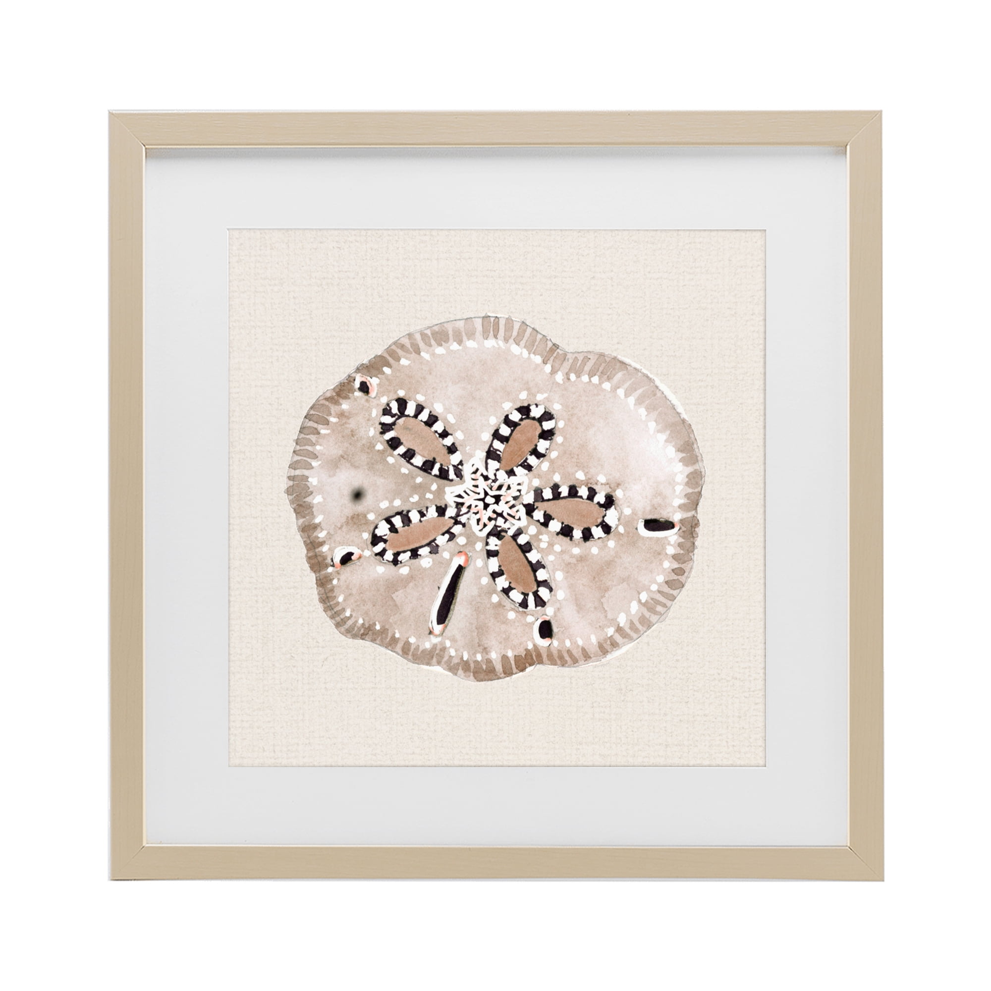 Stupell Industries Taupe & Beige Sand Dollar Birch Framed Print Under Glass, design by Lanie Loreth