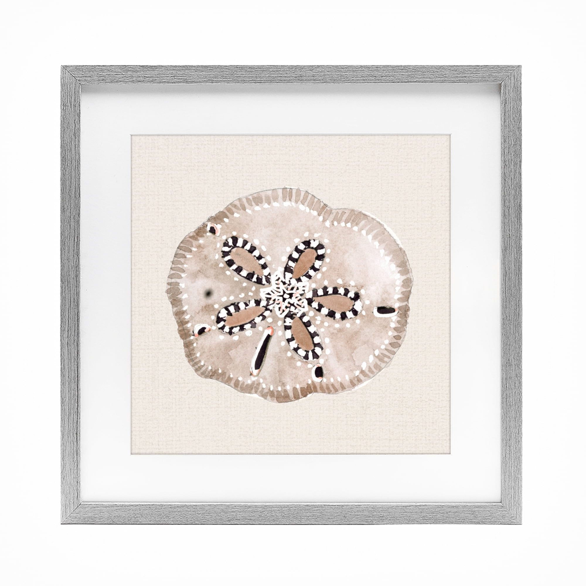 Stupell Industries Taupe & Beige Sand Dollar Gray Framed Print Under Glass, design by Lanie Loreth