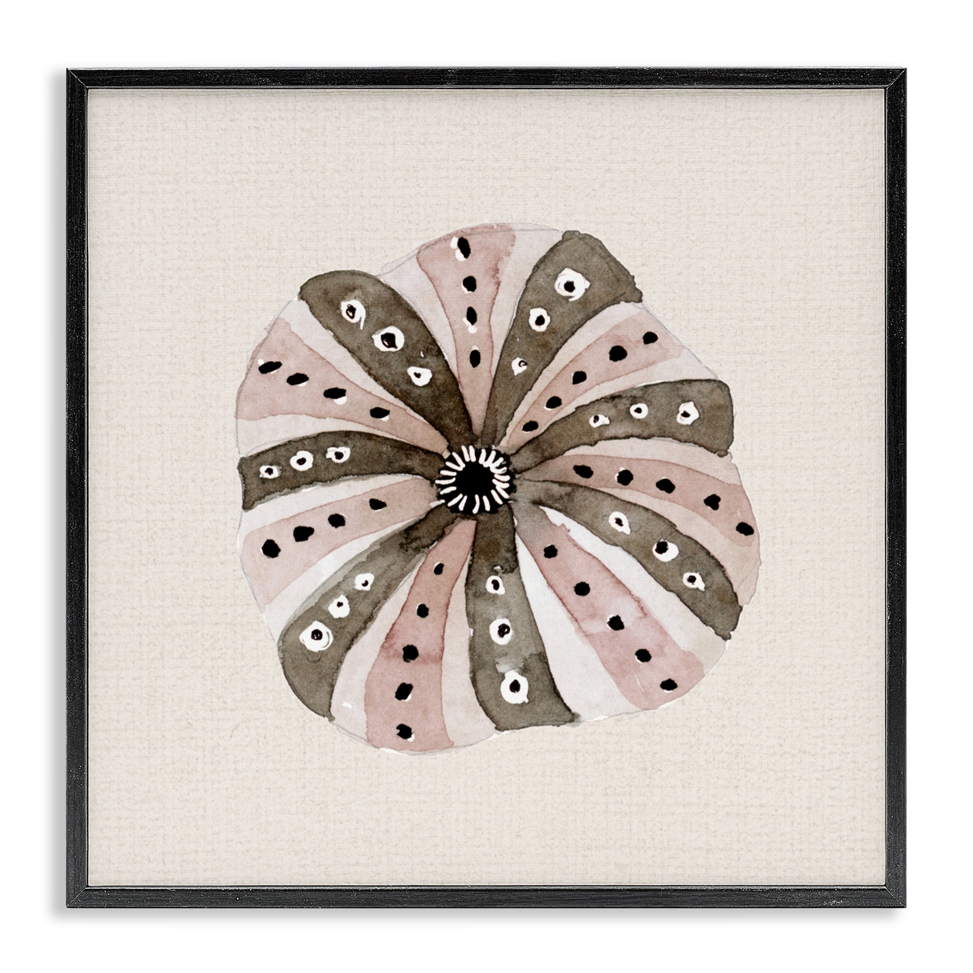 Stupell Industries Taupe Striped Sea Urchin Black Framed Giclee Art, design by Lanie Loreth