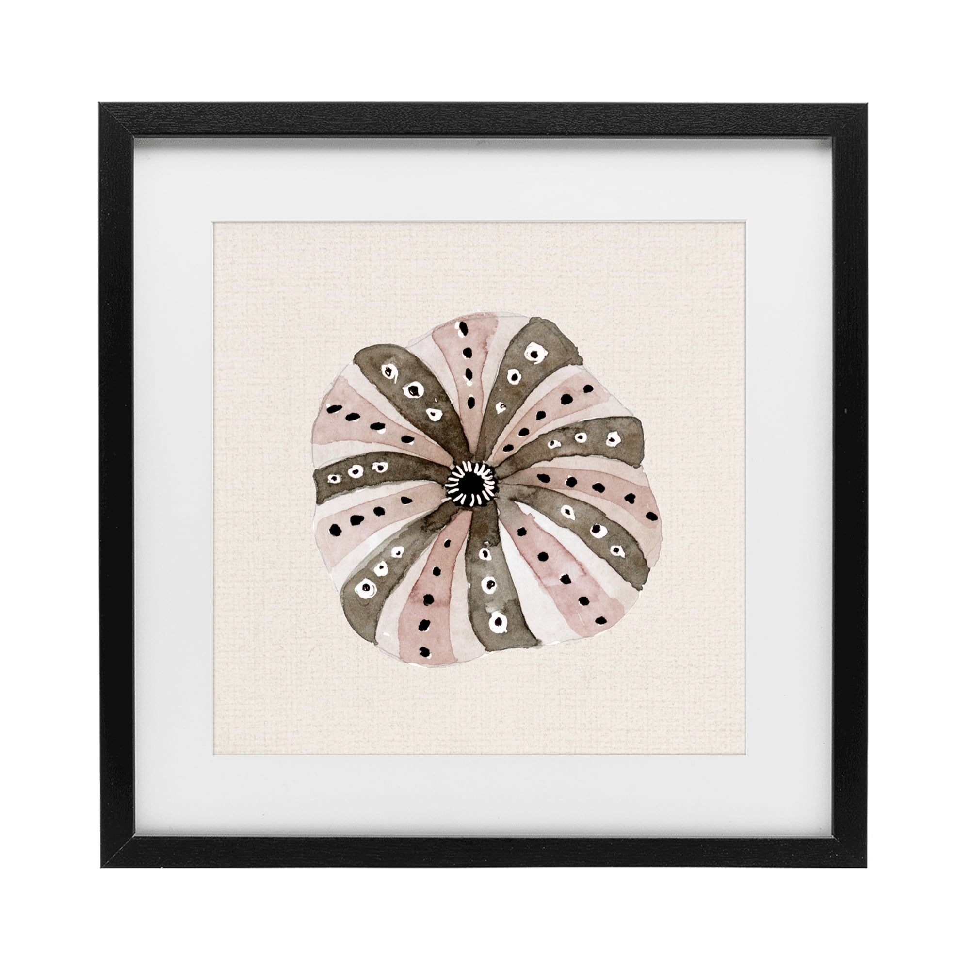 Stupell Industries Taupe Striped Sea Urchin Black Framed Print Under Glass, design by Lanie Loreth