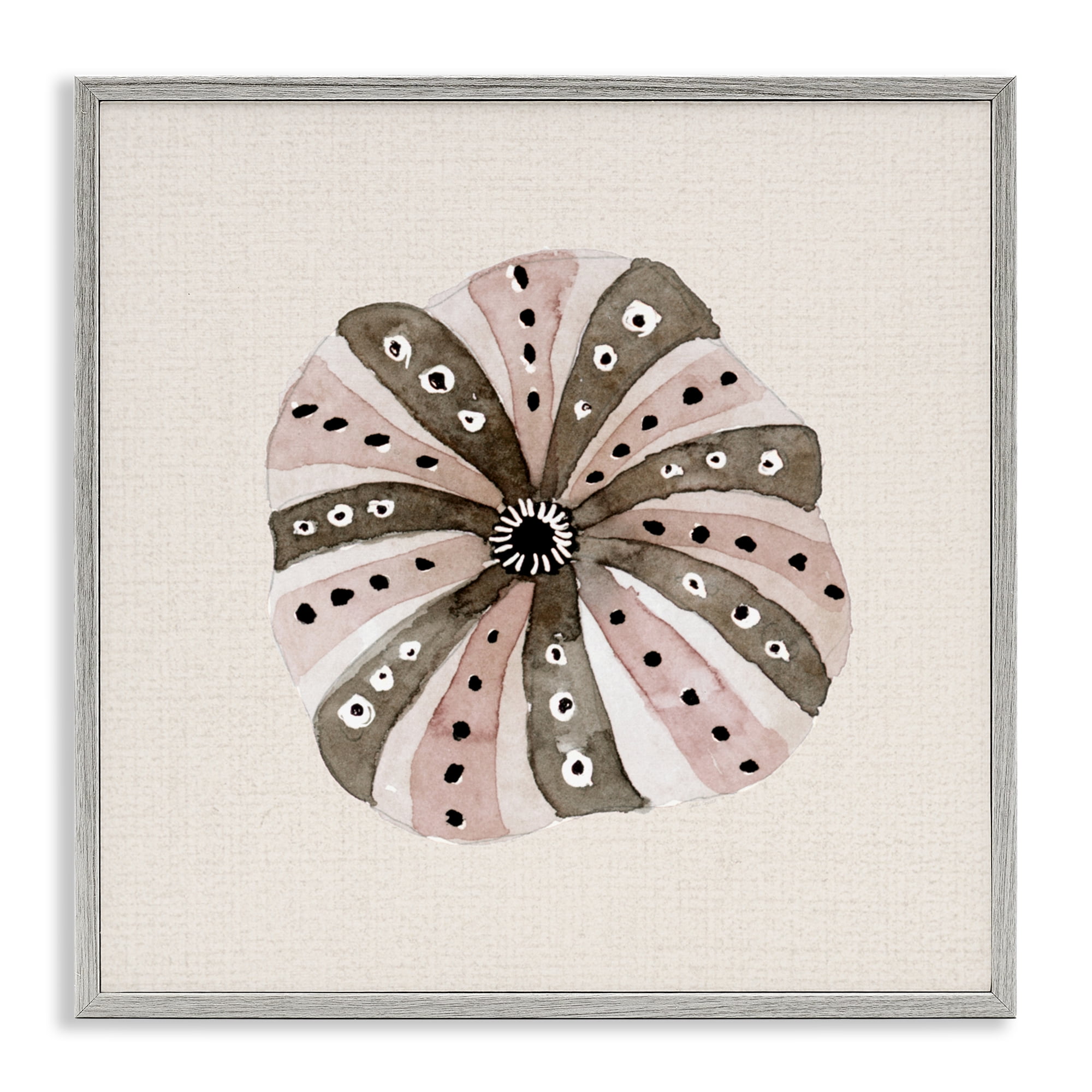 Stupell Industries Taupe Striped Sea Urchin Gray Framed Giclee Art, design by Lanie Loreth