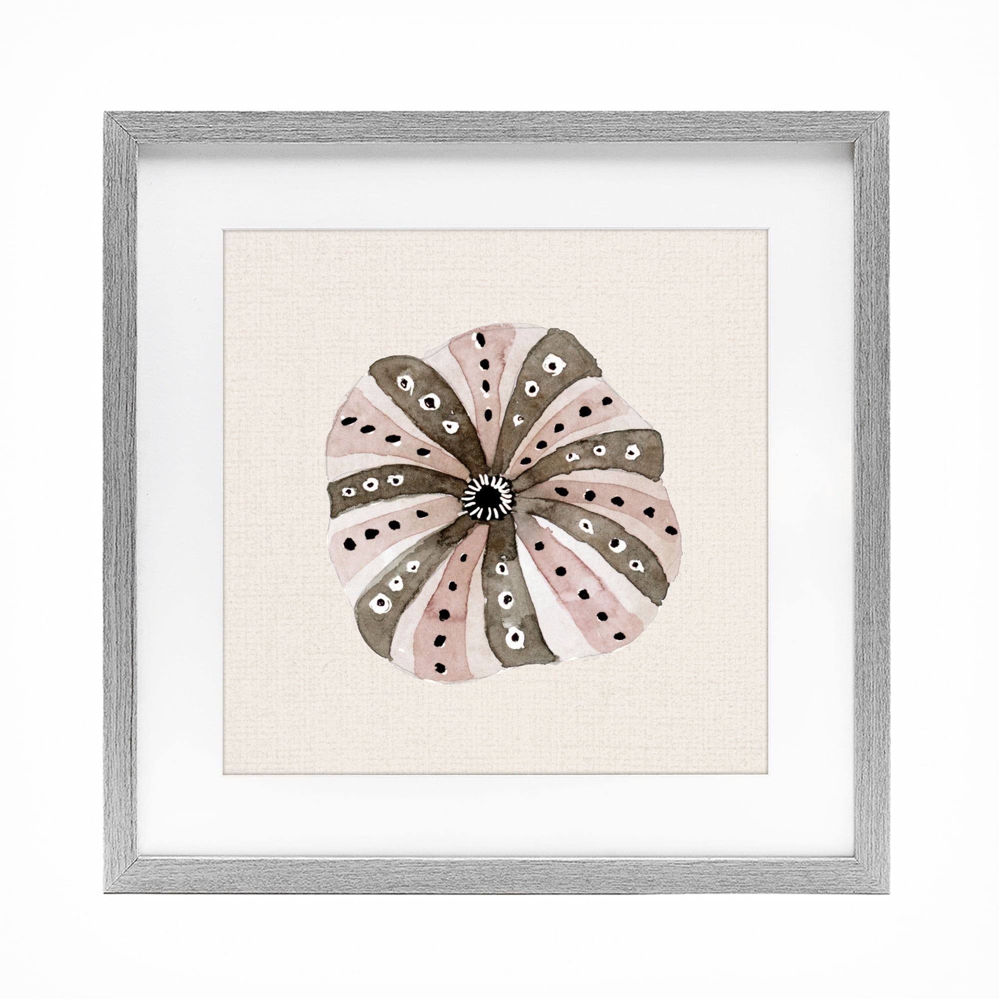 Stupell Industries Taupe Striped Sea Urchin Gray Framed Print Under Glass, design by Lanie Loreth