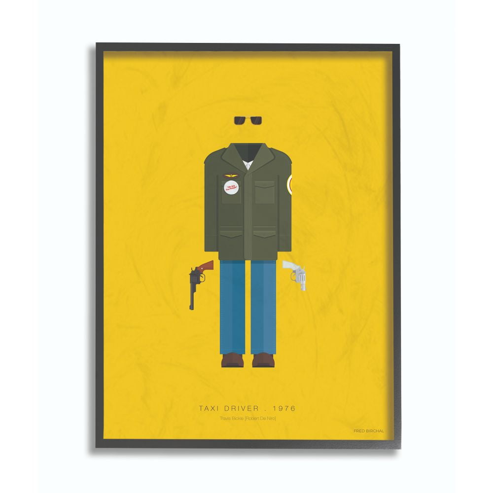 Stupell Industries Taxi Driver Famous People Characters Fashion Design Framed Wall Art by Fred Birchal