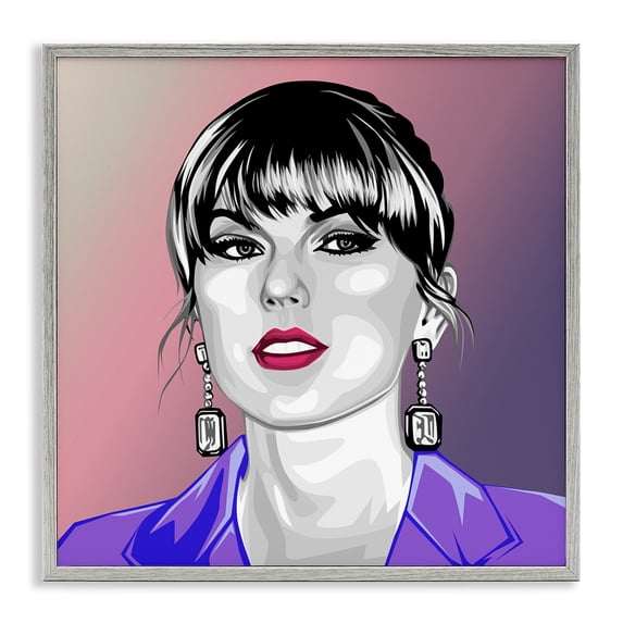 Stupell Industries Taylor Wearing Purple People Painting Gray Framed Art Print Wall Art, 12 x 12