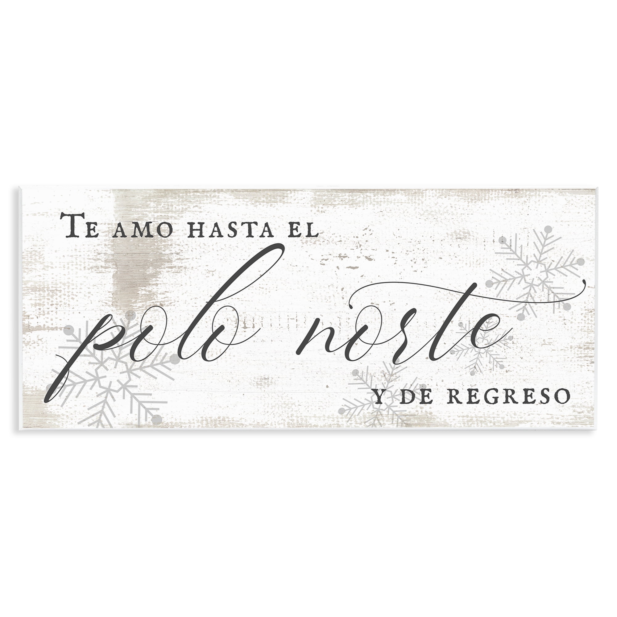 Stupell Industries Te Amo Hasta el Polo Norte Holiday Painting Unframed Art Print Wall Art, 17 x 7
