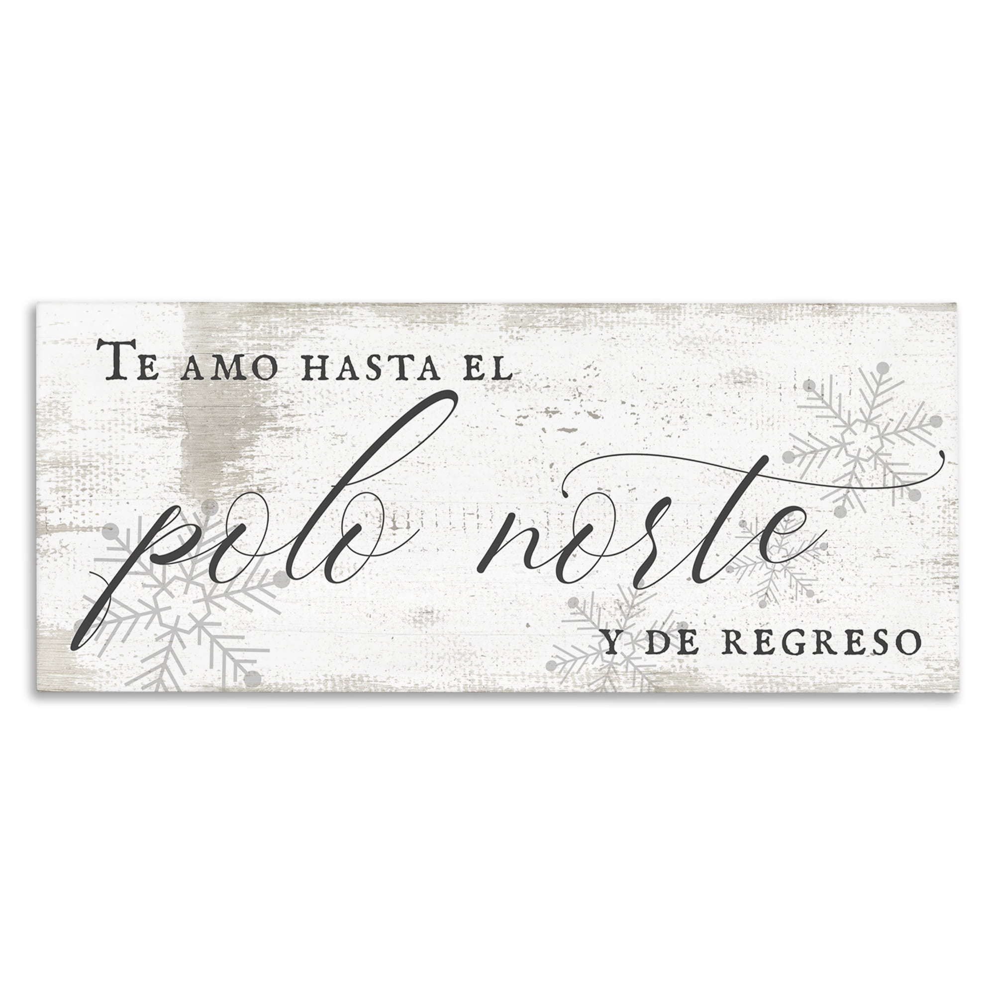 Stupell Industries Te Amo Hasta el Polo Norte Holiday Painting Wrapped Canvas Art Print Wall Art, 48 x 20