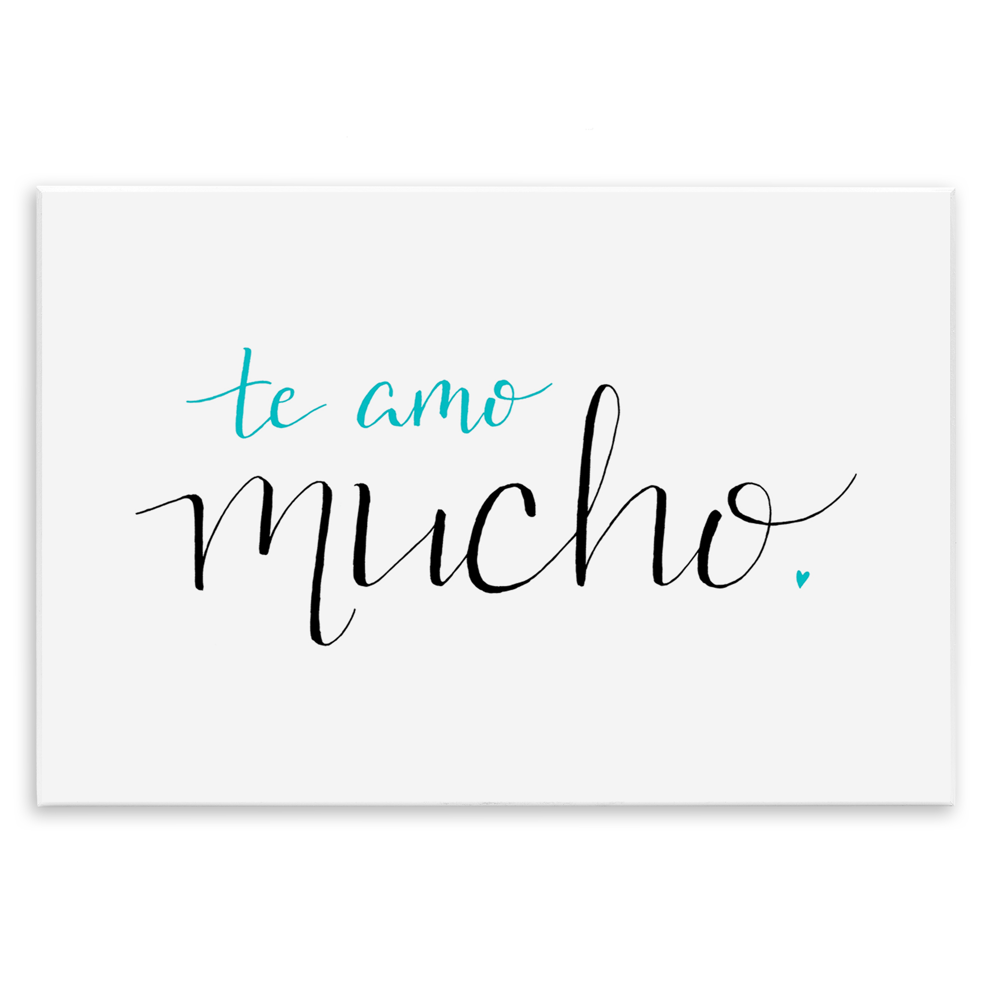 Stupell Industries Te Amo Mucho Turquesa Inspirational Quotes & Sayings Painting Unframed Art Print Wall Art, 15 x 10