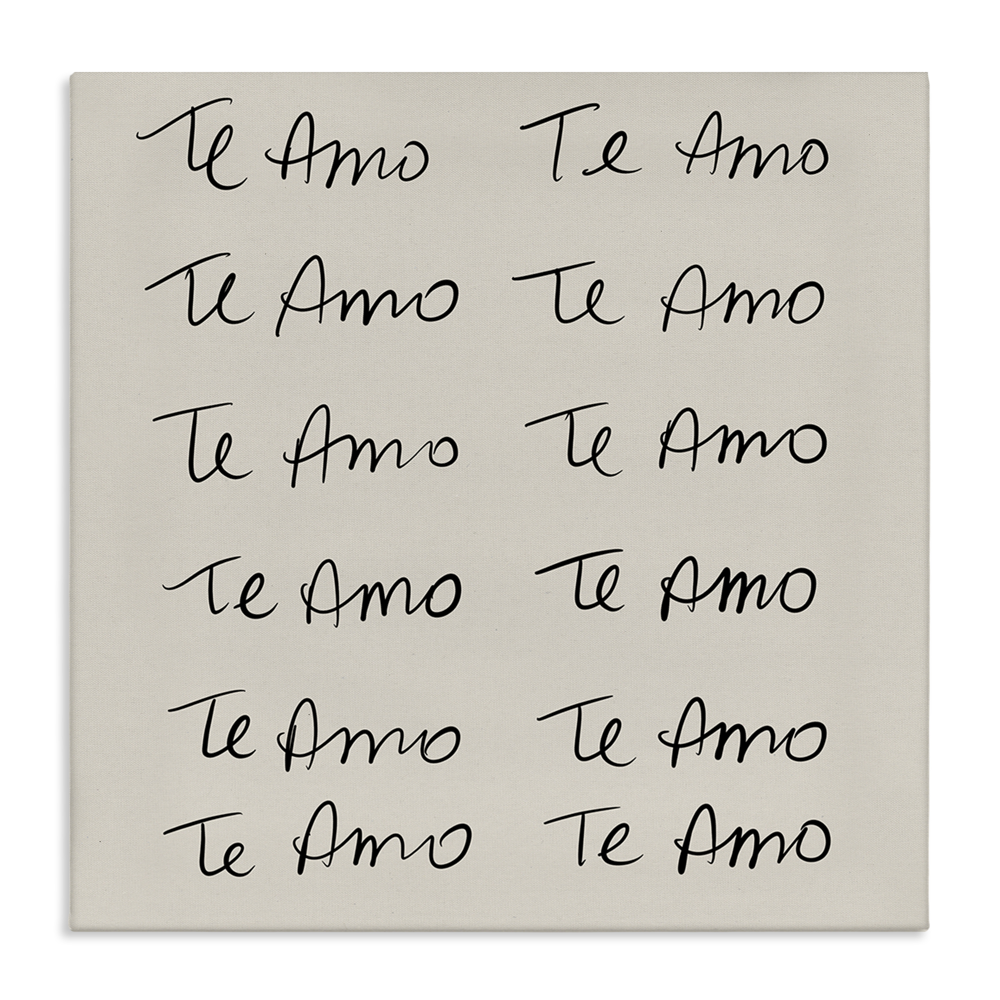 Stupell Industries Te Amo Repetitivo Inspirational Quotes & Sayings Drawing Wrapped Canvas Art Print Wall Art, 36 x 36