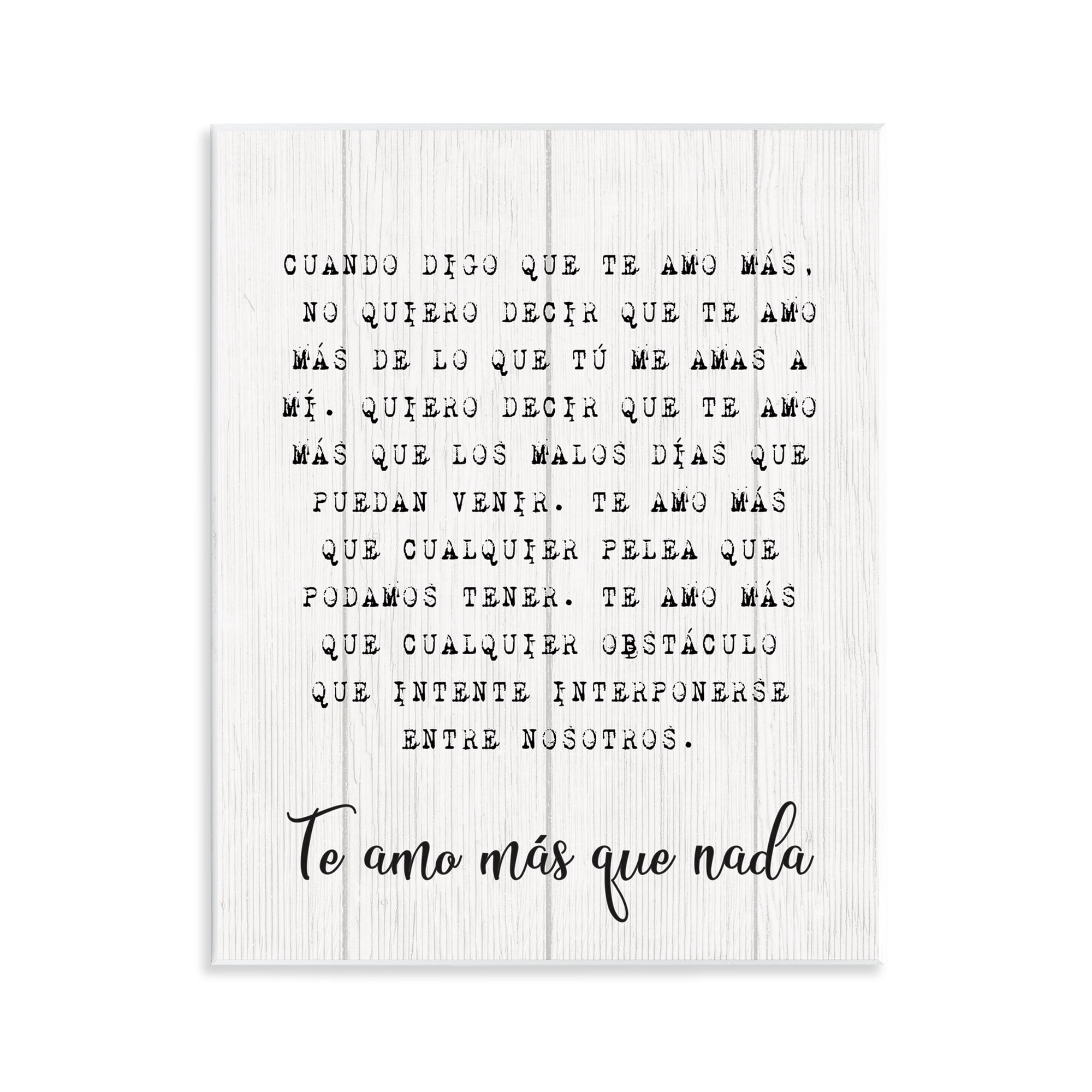 Stupell Industries Te Amo Sin Límites Inspirational Quotes & Sayings Painting Unframed Art Print Wall Art, 11 x 14