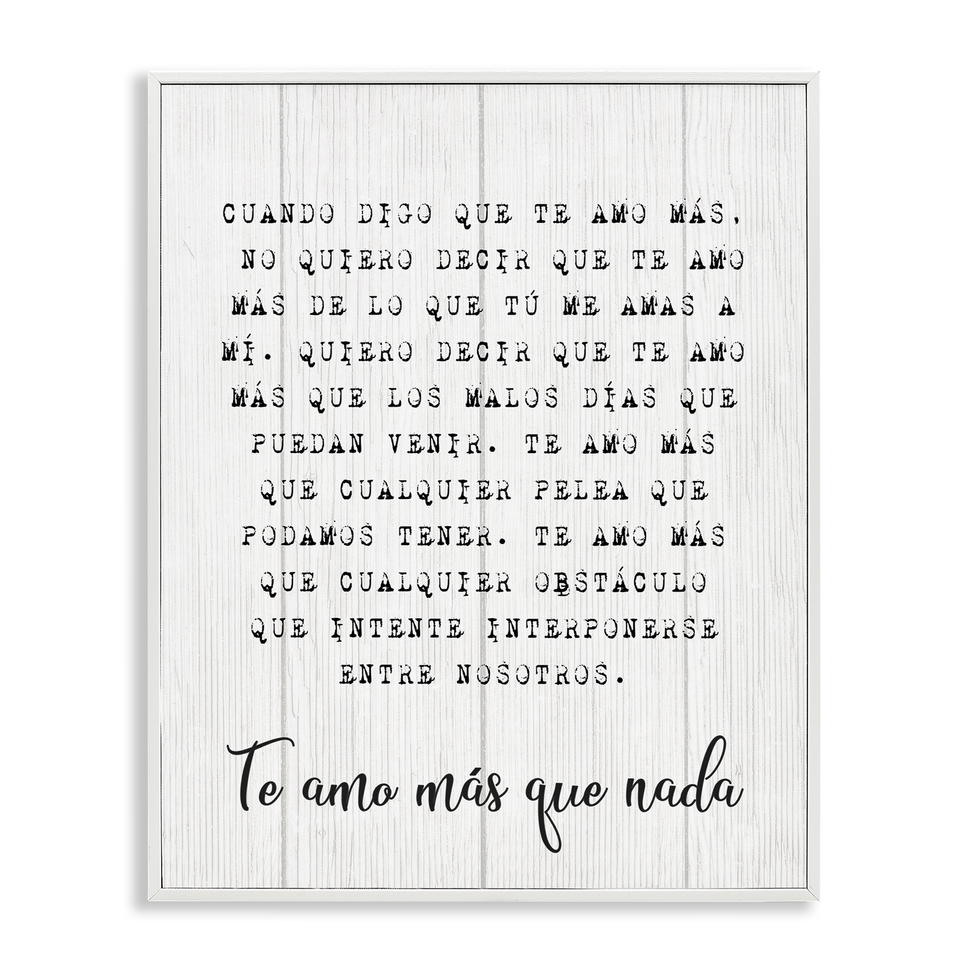 Stupell Industries Te Amo Sin Límites Inspirational Quotes & Sayings Painting White Framed Art Print Wall Art, 11 x 14