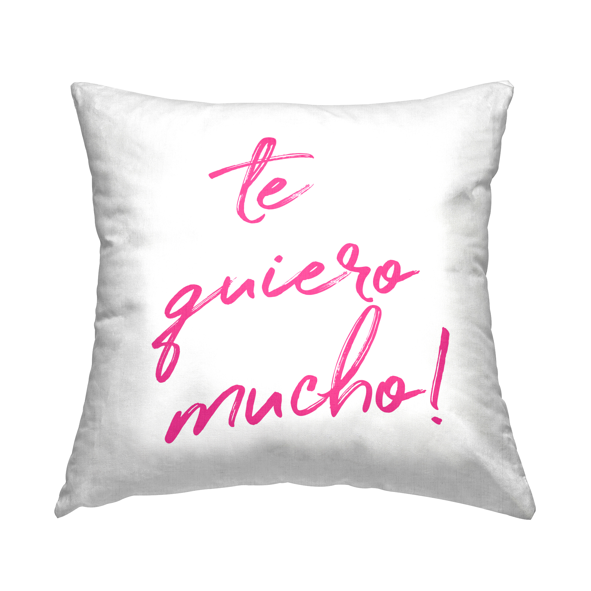Stupell Industries Te Quiero Mucho Rosa Decorative Printed Throw Pillow, 18 x 7 x 18