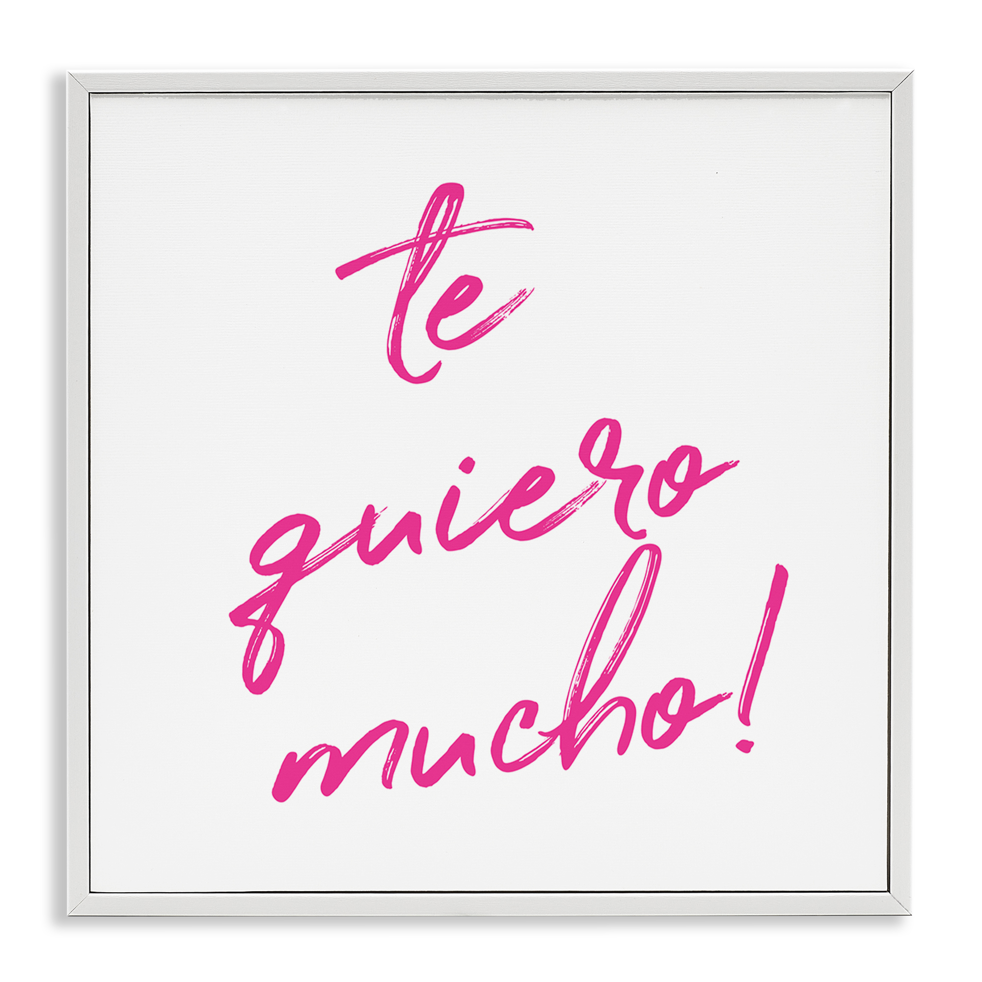 Stupell Industries Te Quiero Mucho Rosa Inspirational Quotes & Sayings Painting White Framed Art Print Wall Art, 17 x 17