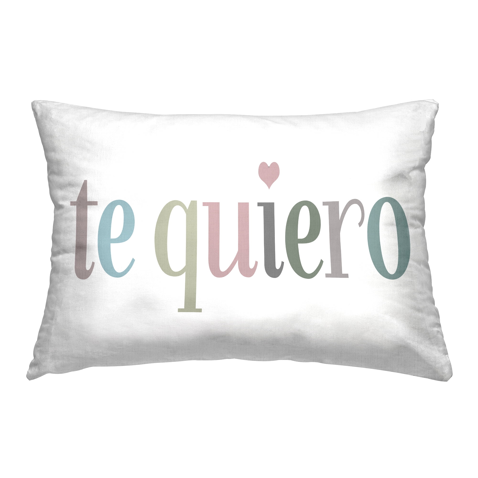 Stupell Industries Te Quiero Pastel Decorative Printed Throw Pillow, 14 x 7 x 20