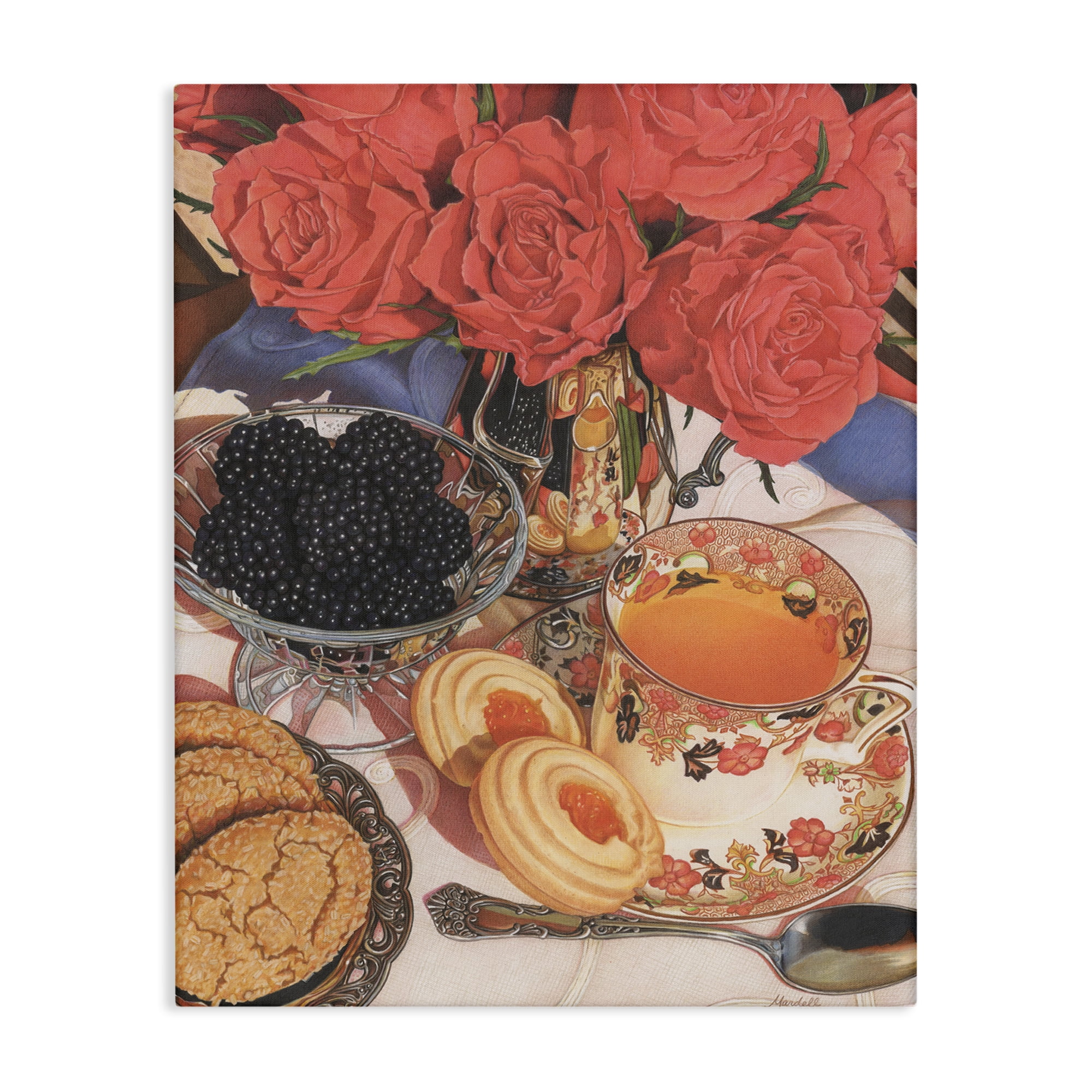 Stupell Industries Tea Party & Berries Food & Beverage Painting Gallery Wrapped Canvas Art Print Wall Art, 24 x 30