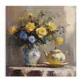 thumbnail image 1 of Stupell Industries French Country Tea Time Blue & Yellow Bouquet Canvas Art, 36 x 36, by Petals Prints Design, 1 of 8