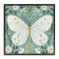 thumbnail image 1 of Stupell Industries Scandinavian Teal Butterfly Garden with Daisies Black Framed Giclee Art, 12 x 12, by Petals Prints Design, 1 of 8