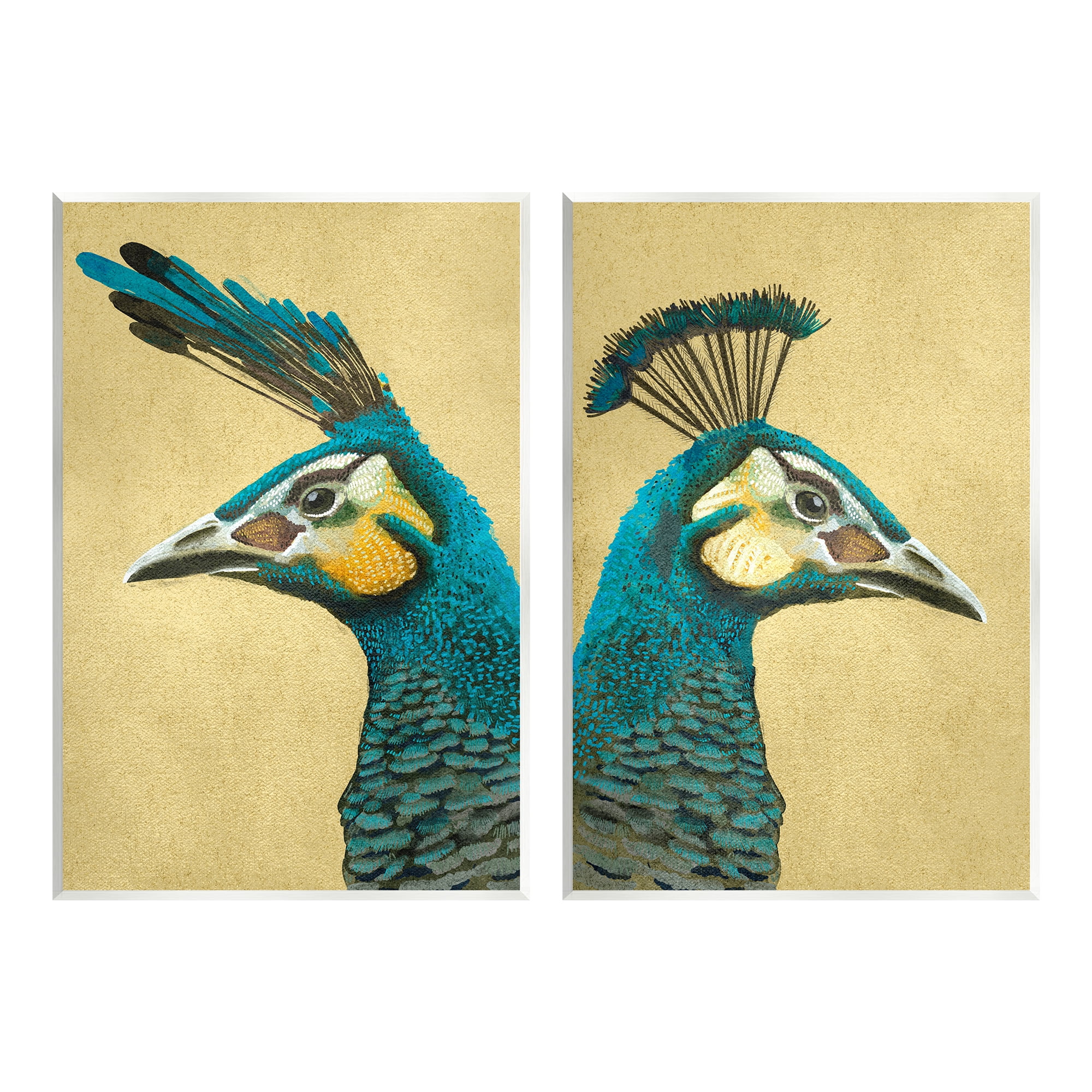 Stupell Industries Teal Peacock Portraits Animals & Insects Painting Unframed Art Print Wall Art, 13 x 19