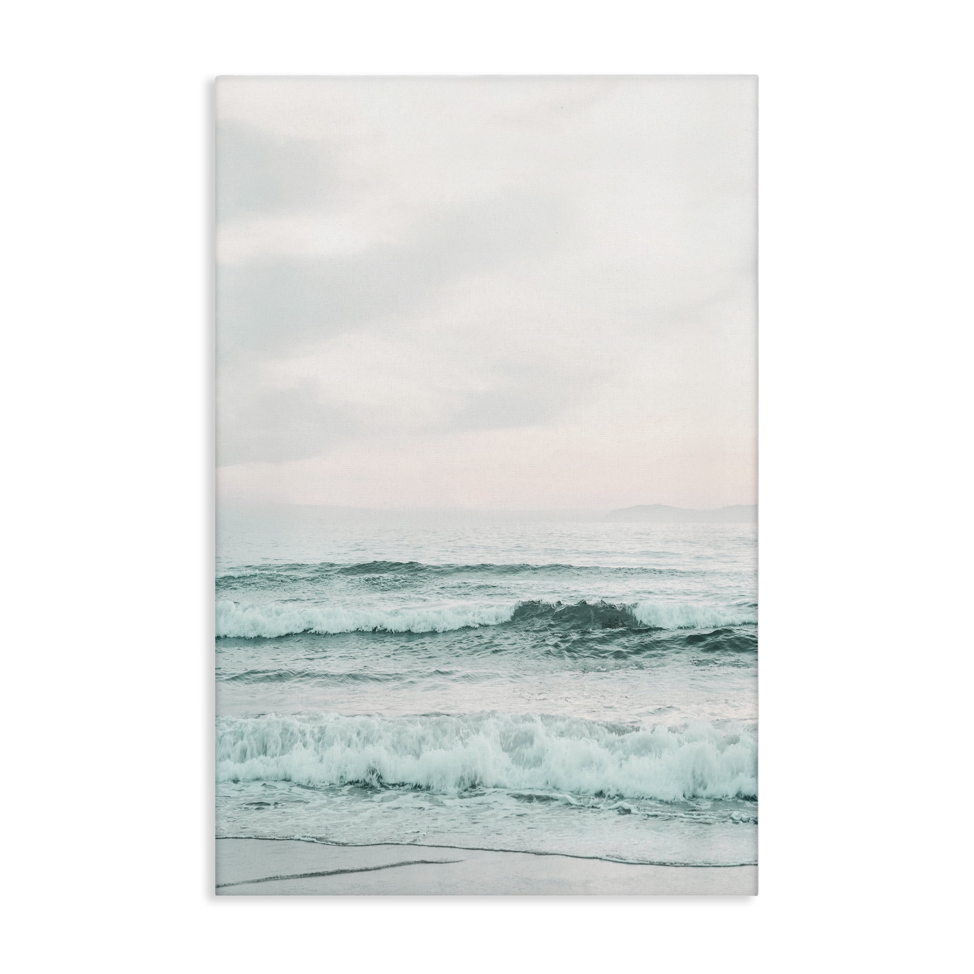 Stupell Industries Teal Sea Tide Nautical & Beach Photography Wrapped Canvas Art Print Wall Art, 16 x 24