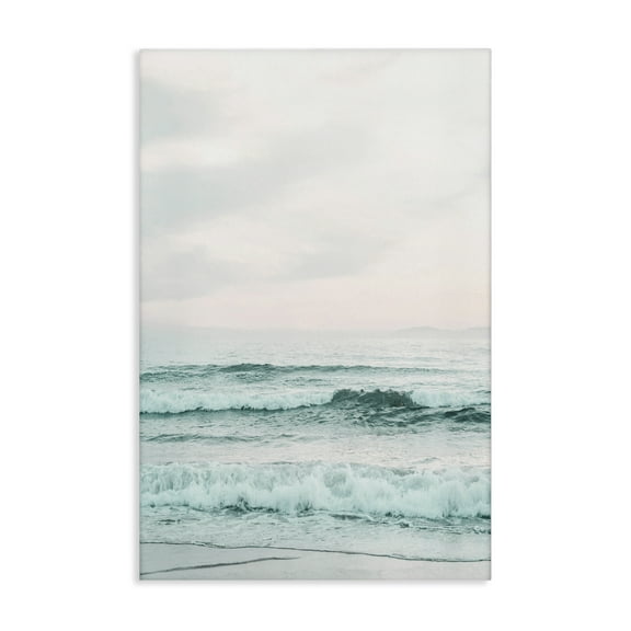 Stupell Industries Teal Sea Tide Nautical & Beach Photography Wrapped Canvas Art Print Wall Art, 16 x 24