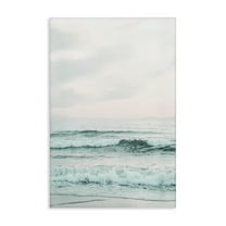 Stupell Industries Teal Sea Tide Nautical & Beach Photography Wrapped Canvas Art Print Wall Art, 16 x 24