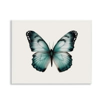 Stupell Industries Teal Symmetrical Butterfly Animals Painting Unframed Art Print Wall Art, 14 x 11