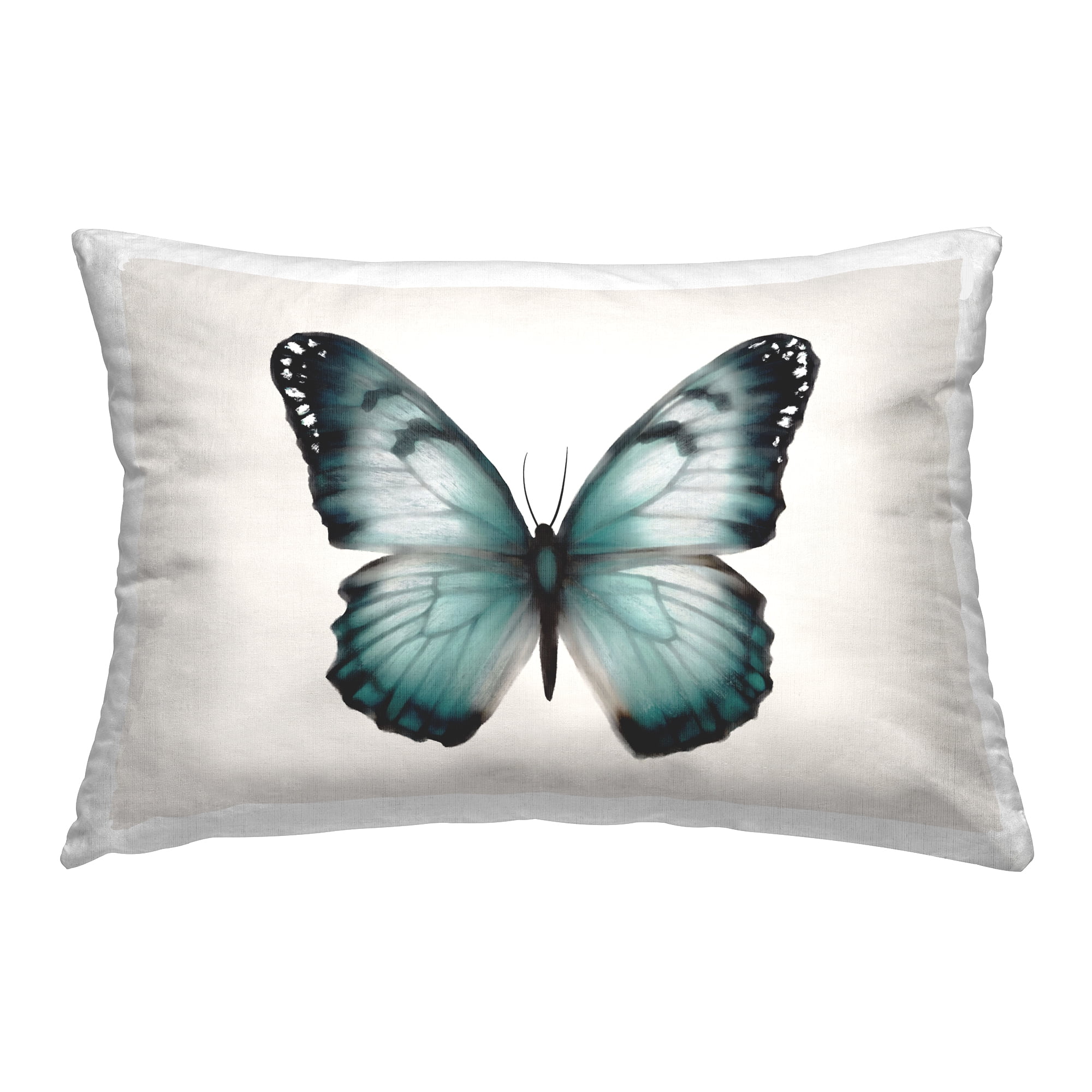 Stupell Industries Teal Symmetrical Butterfly Decorative Printed Throw Pillow Design by Elizabeth Medley.