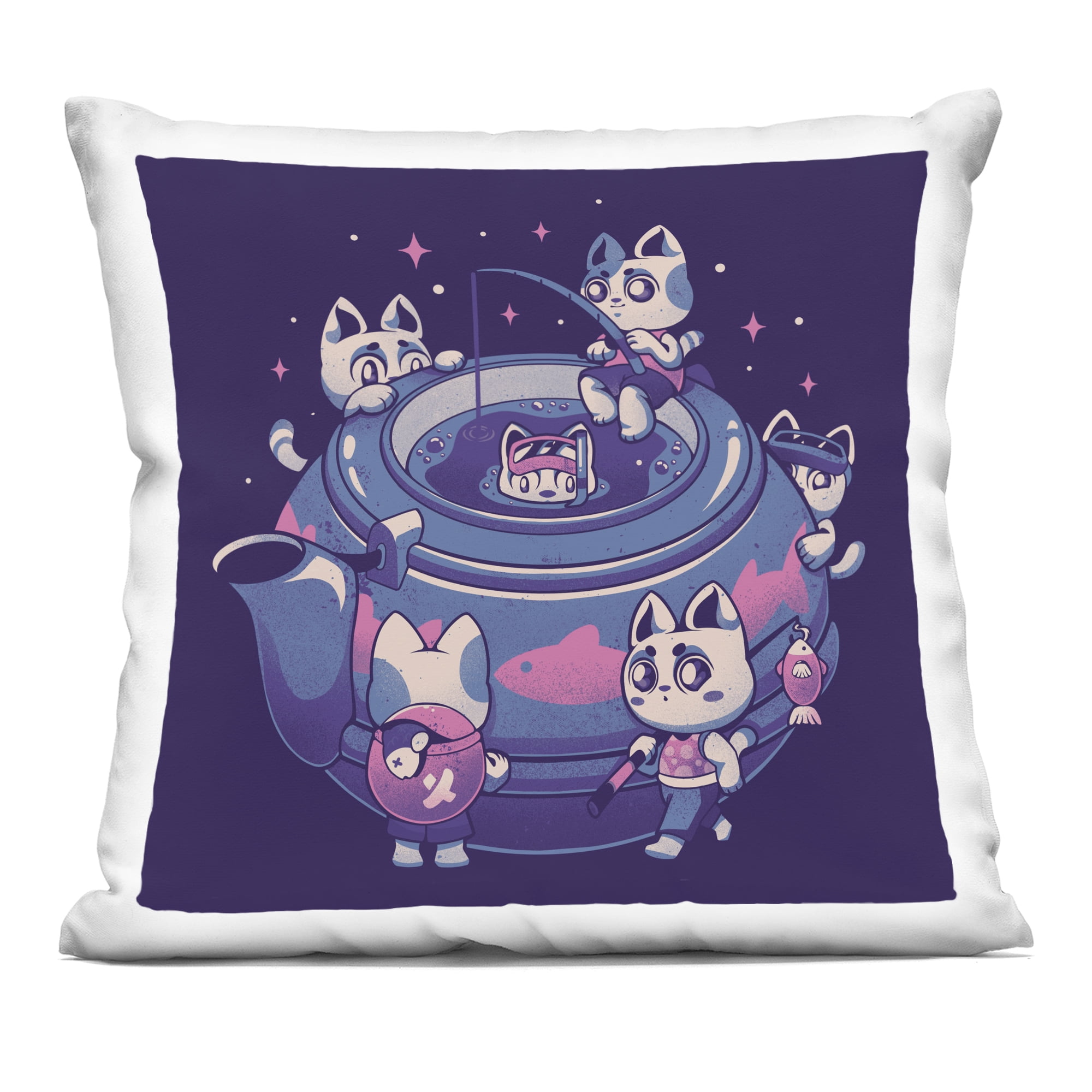 Stupell Industries Teapot Cats Having Fun Decorative Printed Throw Pillow, design by EduEly Designs, 18 x 7 x 18
