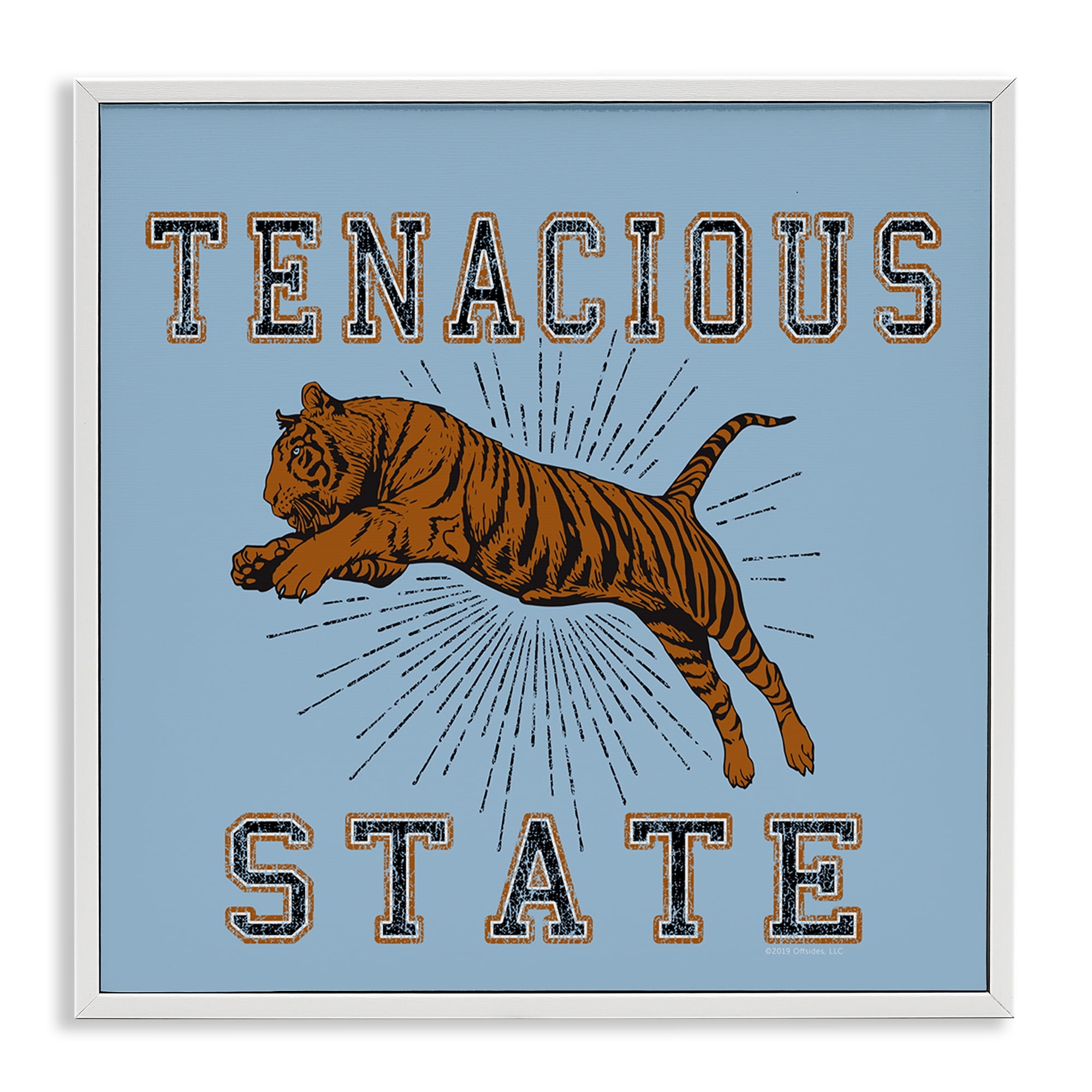 Stupell Industries Tenacious Tiger State Animals Painting White Framed Art Print Wall Art, 24 x 24
