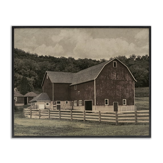 Stupell Industries Farmhouse Tender Living Space Barn Black Framed Giclee Art, 14 x 11, by Marcus Prime