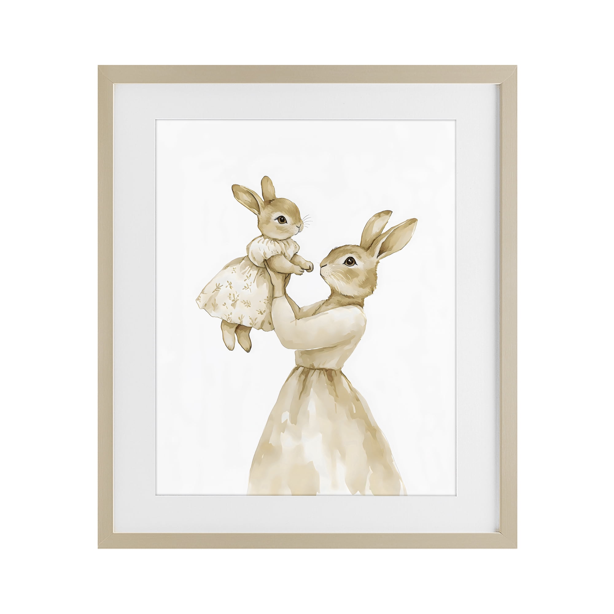 Stupell Industries Tender Mama Rabbit Birch Framed Print Under Glass, design by Arlington Prints