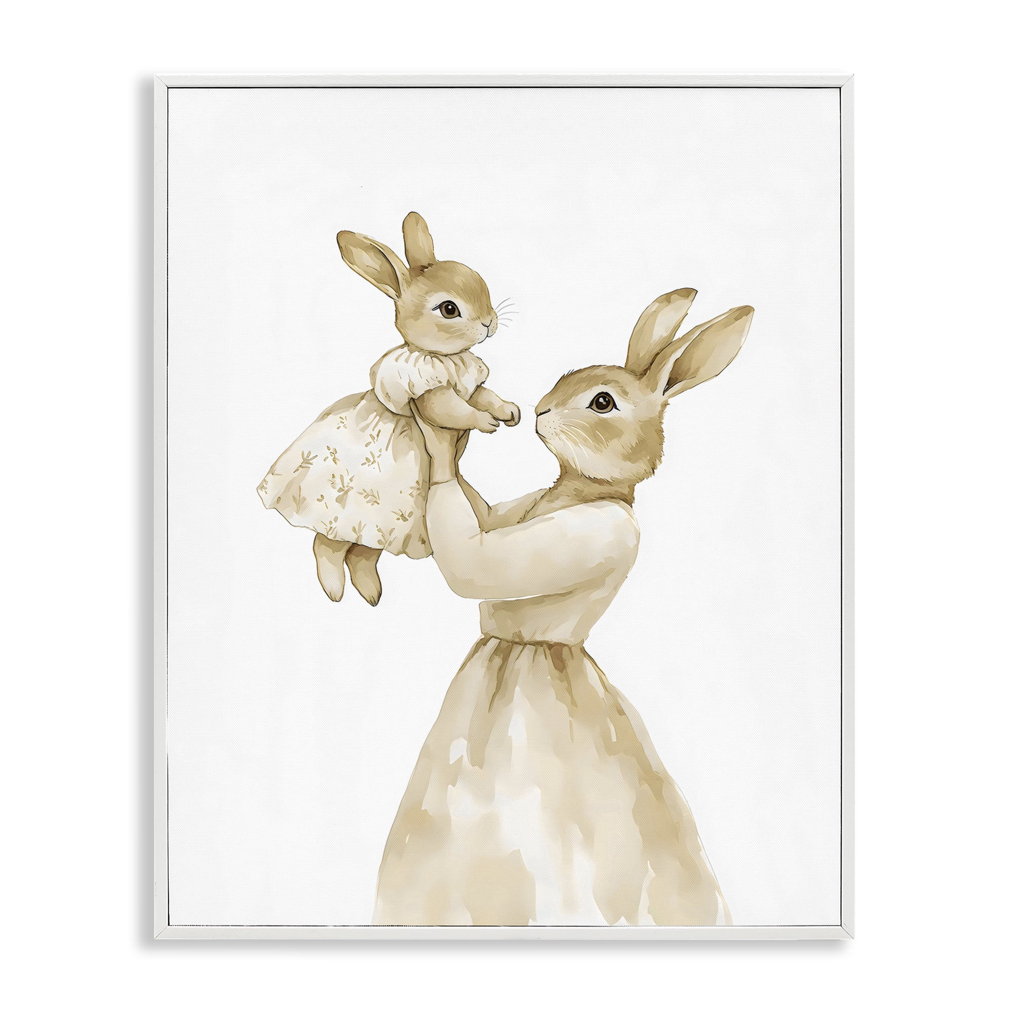 Stupell Industries Tender Mama Rabbit White Framed Giclee Art, design by Arlington Prints
