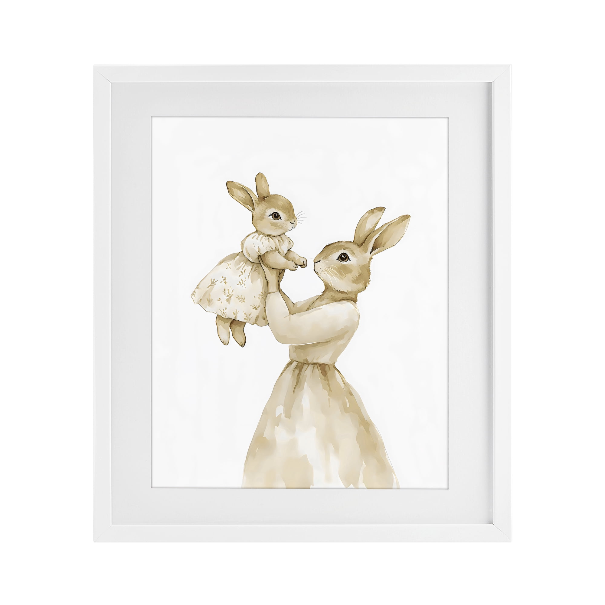 Stupell Industries Tender Mama Rabbit White Framed Print Under Glass, design by Arlington Prints