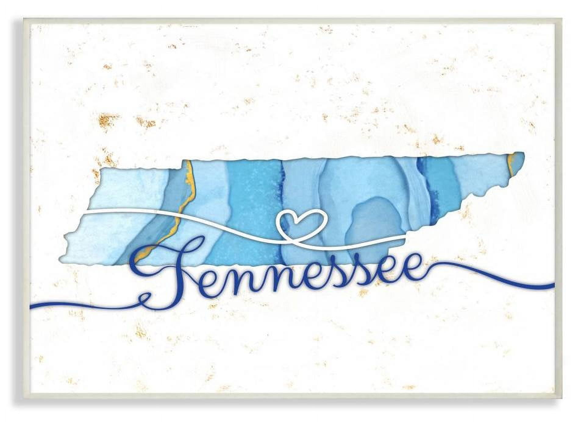 Stupell Industries Tennessee Agate Blue US State Design Wall Plaque by Ziwei Li
