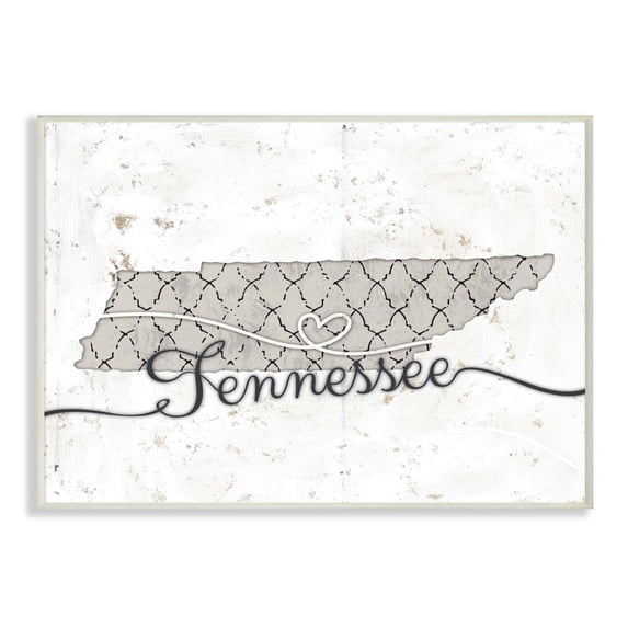 Stupell Industries Tennessee Patterned Grey US State Design Wall Plaque by Ziwei Li