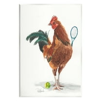 Stupell Industries Tennis Player Rooster Animals & Insects Painting Unframed Art Print Wall Art, 10 x 15