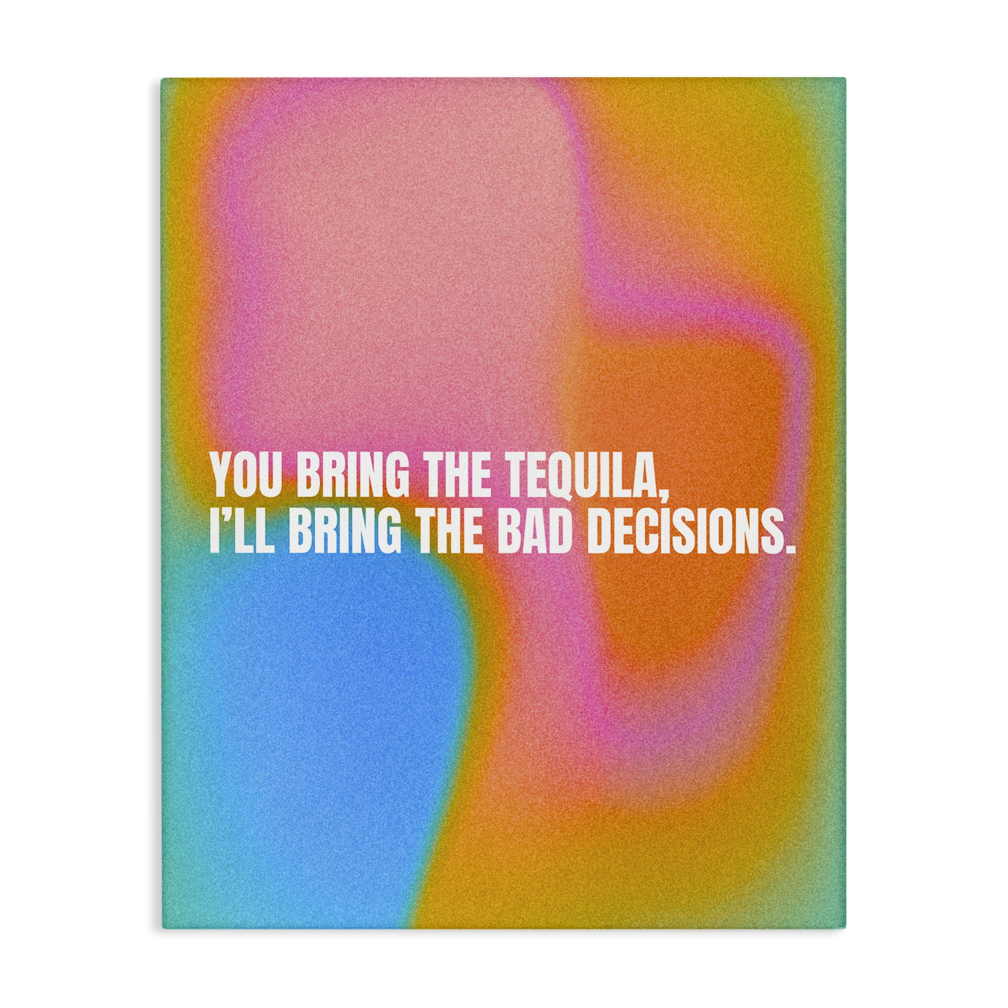 Stupell Industries Tequila & Bad Decisions Food & Beverage Painting Wrapped Canvas Art Print Wall Art, 24 x 30