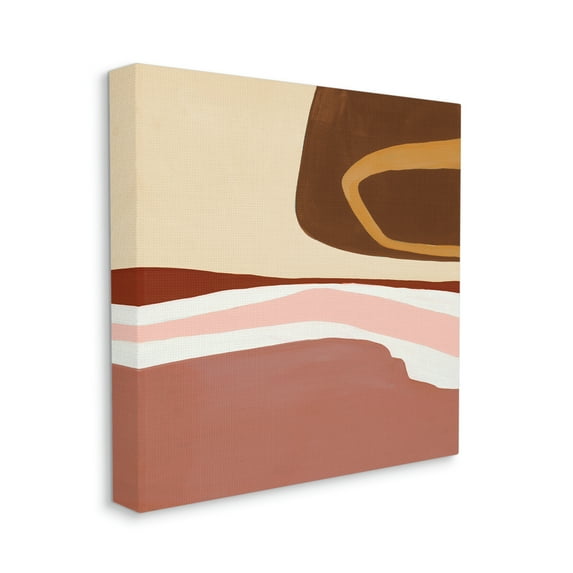 Stupell Industries Terracotta Abstract Landscape Fluid Shape Composition Abstract Painting Gallery Wrapped Canvas Art Print Wall Art, 30 x 30
