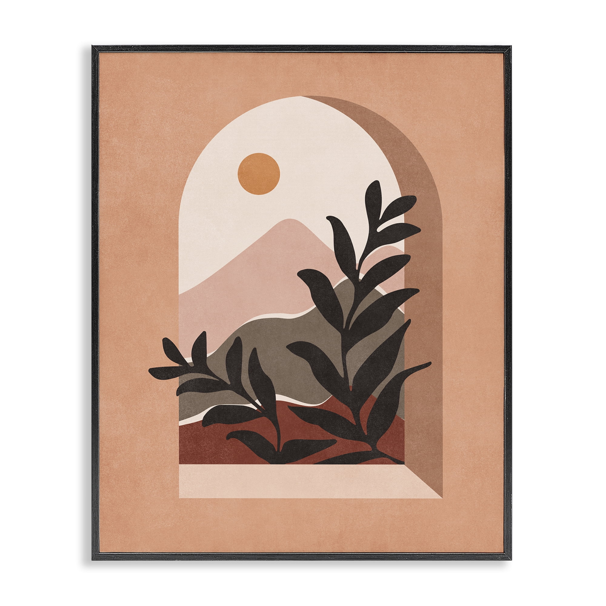 Stupell Industries Terracotta Boho Window Landscape & Nature Painting Black Framed Art Print Wall Art, 24 x 30
