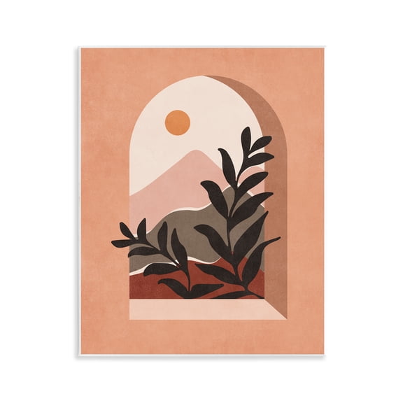 Stupell Industries Terracotta Boho Window Landscape & Nature Painting Unframed Art Print Wall Art, 11 x 14