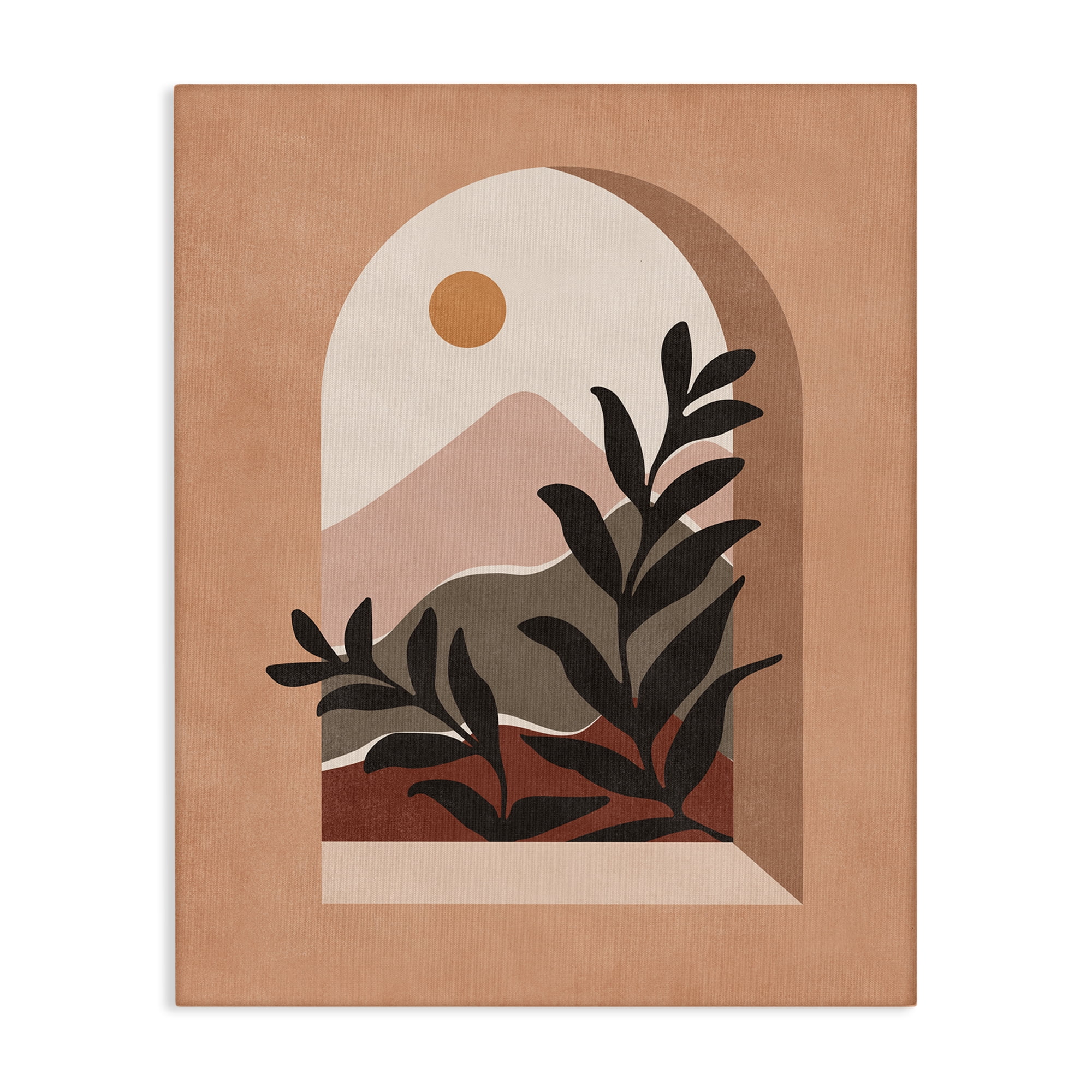 Stupell Industries Terracotta Boho Window Landscape & Nature Painting Wrapped Canvas Art Print Wall Art, 24 x 30