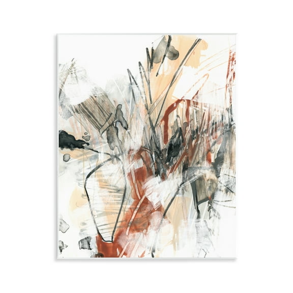 Stupell Industries Terracotta & Grey Abstract Abstract Painting Unframed Art Print Wall Art, 11 x 14