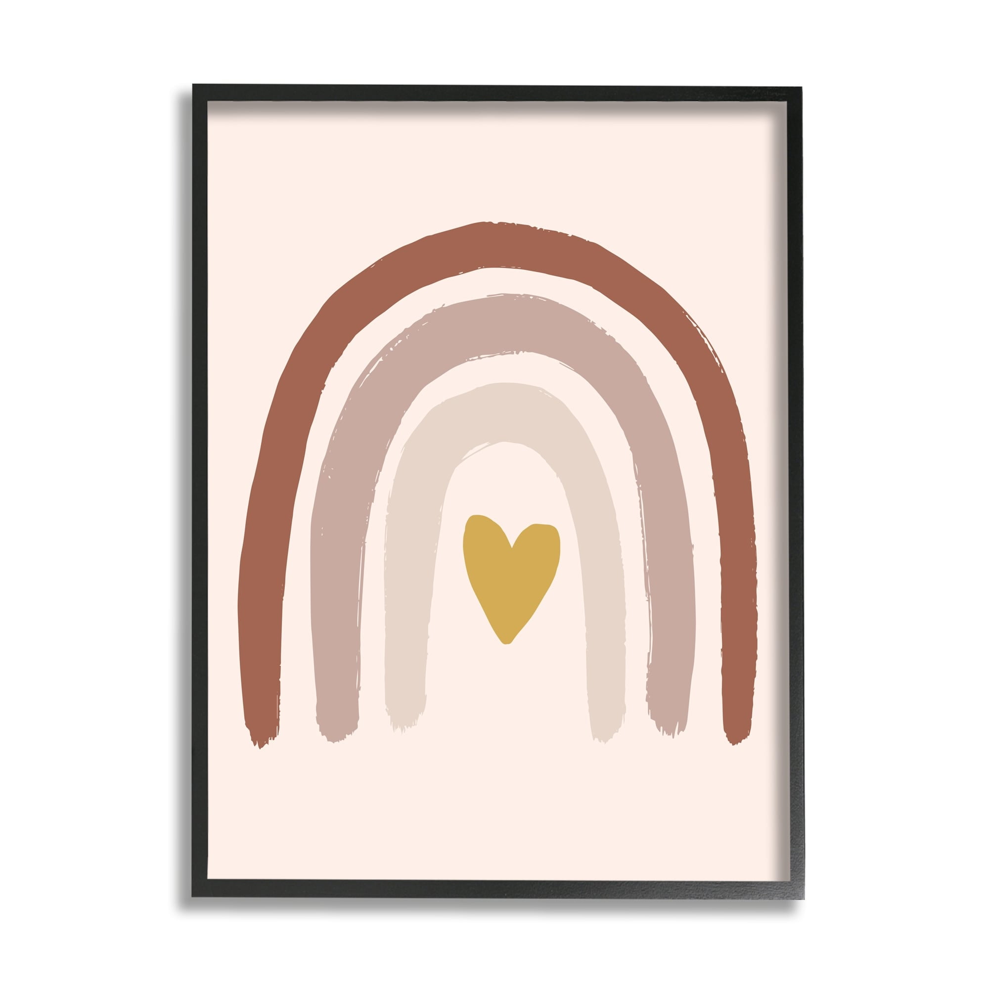 Stupell Industries Terracotta Rainbow Doodle Heart Shaped Symbol,11 x 14, Design by Caroline Alfreds