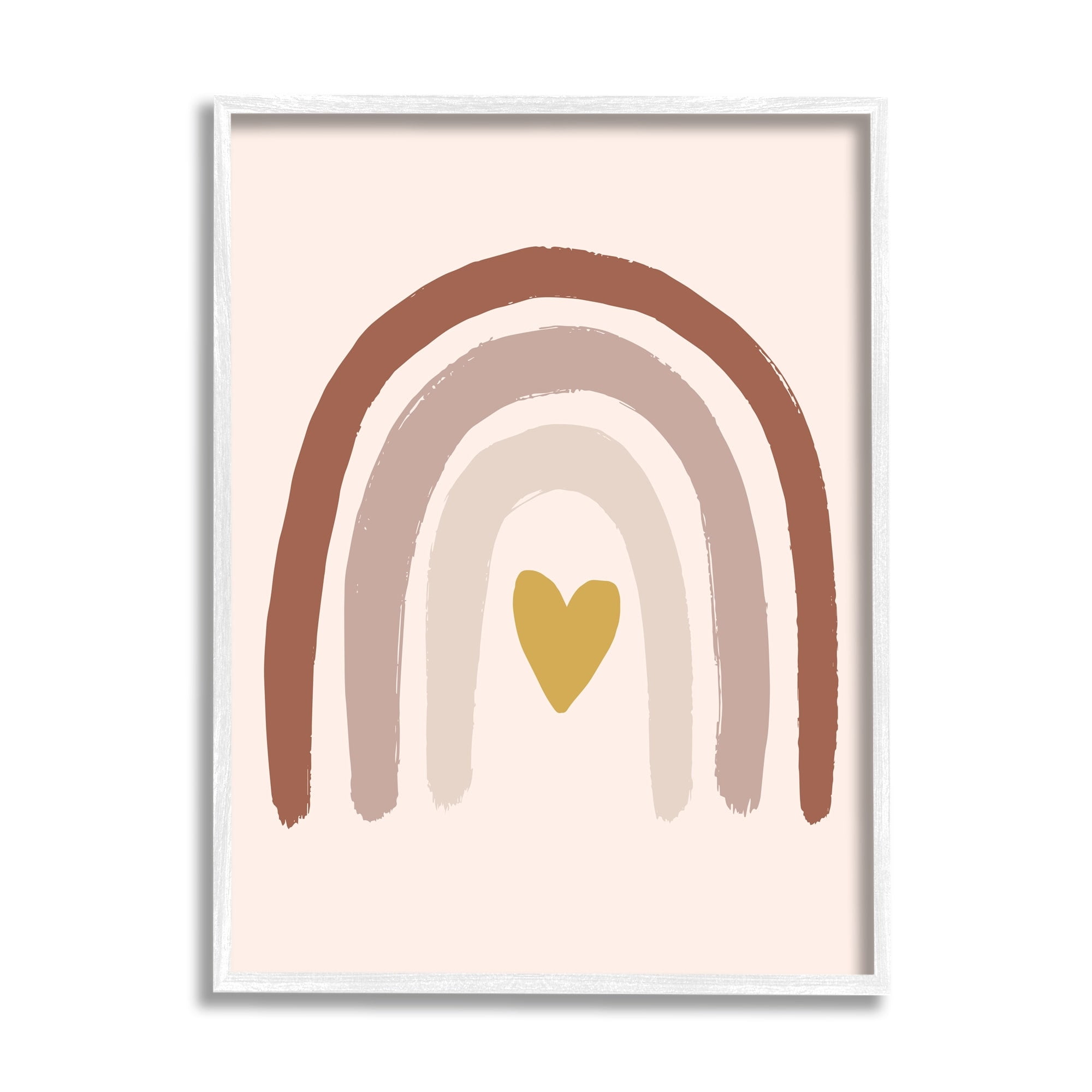 Stupell Industries Terracotta Rainbow Doodle Heart Shaped Symbol,16 x 20, Design by Caroline Alfreds