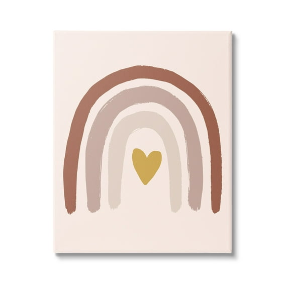 Stupell Industries Terracotta Rainbow Doodle Heart Shaped Symbol,16 x 20, Design by Caroline Alfreds