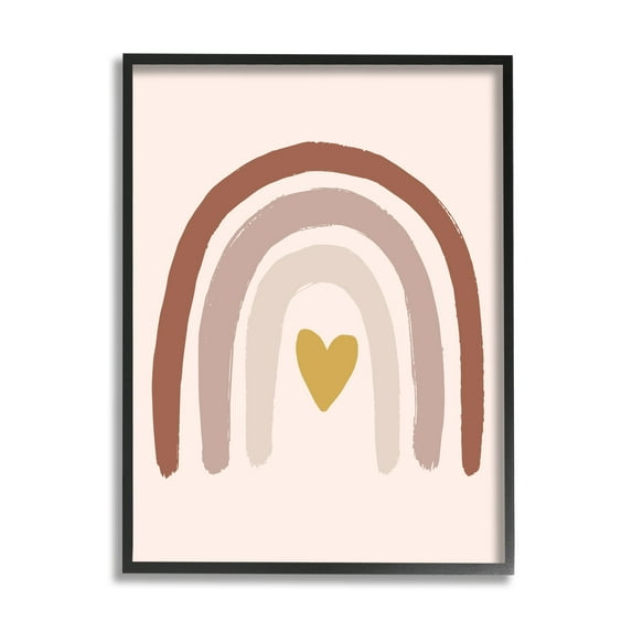 Stupell Industries Terracotta Rainbow Doodle Heart Shaped Symbol,16 x 20, Design by Caroline Alfreds