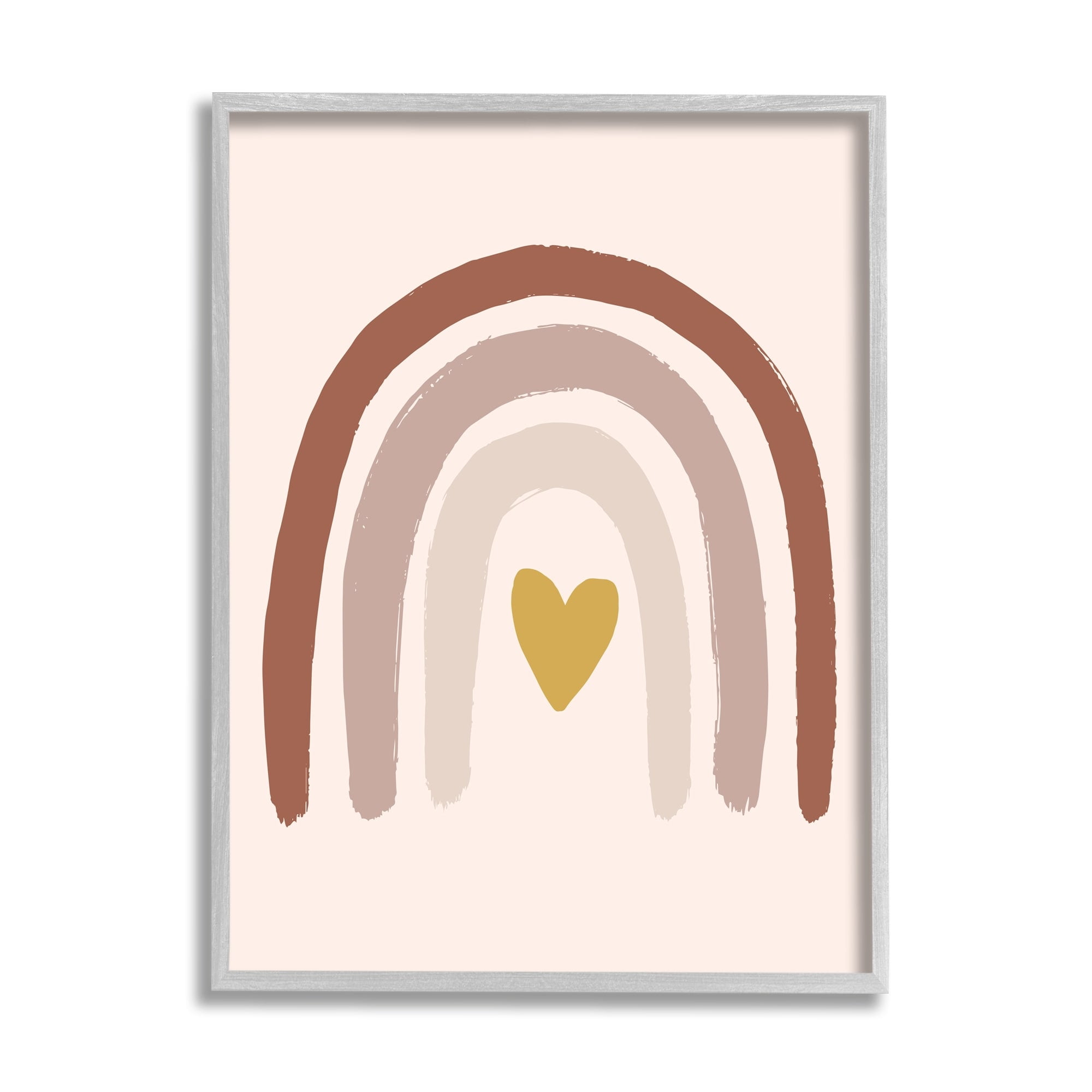 Stupell Industries Terracotta Rainbow Doodle Heart Shaped Symbol,24 x 30, Design by Caroline Alfreds