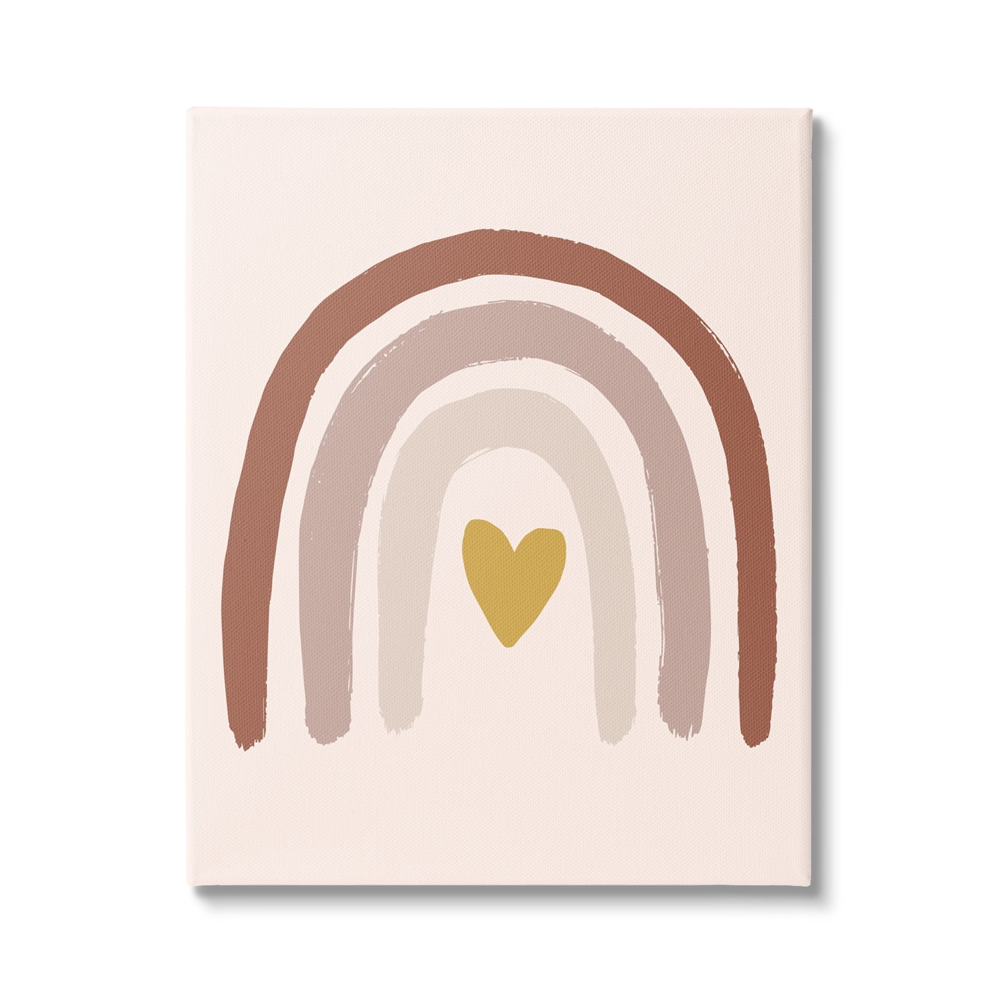 Stupell Industries Terracotta Rainbow Doodle Heart Shaped Symbol,30 x 40, Design by Caroline Alfreds